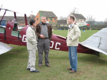 George Egan, Pilot Peter May and Glen Gaudet March 14, 2006 at Headcorn